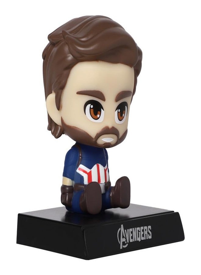 omuda Super Hero Action Figure Limited Edition Bobblehead with Mobile Holder for Car Dashboard, Office Desk & Study Table (Captain America) - Image 2
